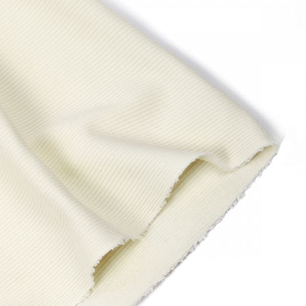 Кашкорсе Поликоттон стрейч 250г RIB 2*2 130см цв.S801 молочный в нарезке 3м