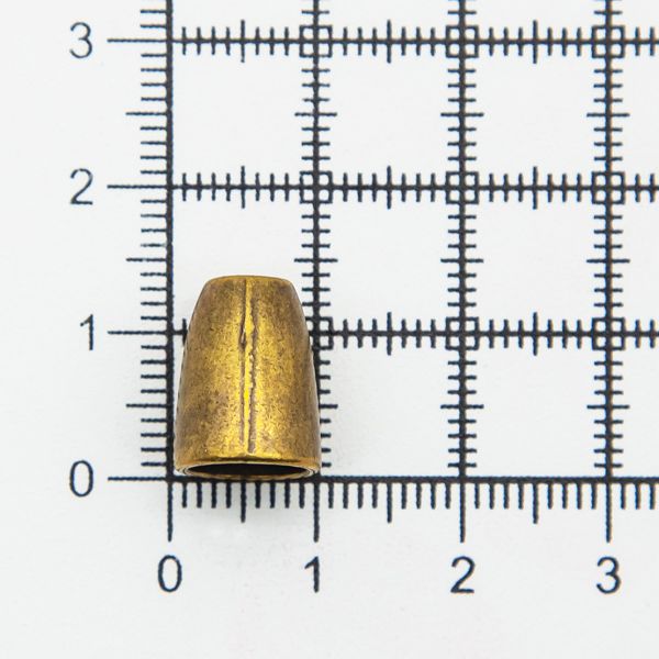 Наконечник для шнура металл колокол 14х10 мм, ⌀4/8 мм, (латунь), 20 шт
