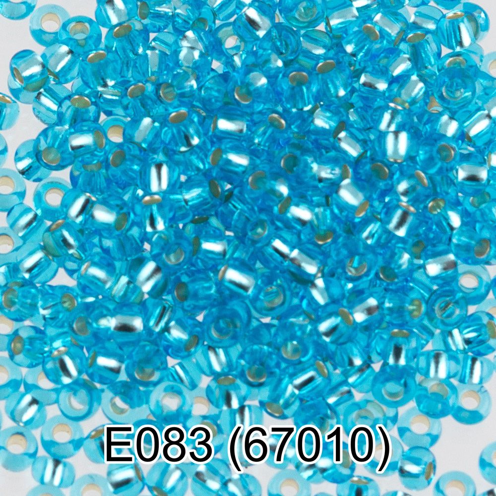 Бисер Preciosa круглый 10/0, 2.3 мм, 10х5 г, 1-й сорт, E083 голубой, 67010, круглый 5
