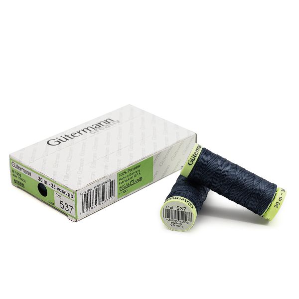 Нитки отделочные Gutermann Top Stitch, 30м, 537 т.серо-синий джинс, 5 катушек