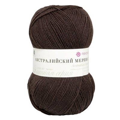 Пряжа Пехорка Австралийский меринос / уп.5 мот. по 100 г, 400 м, 251-Коричневый