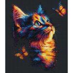 Набор для вышивания нитками Luca-S, Очарование бабочек, 25х30см