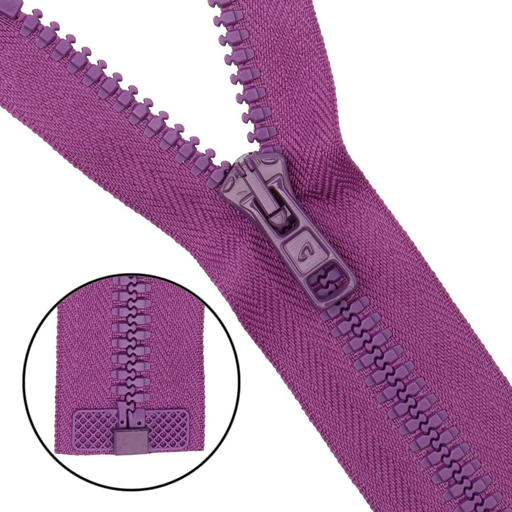 Молния трактор Arta Т6 (6 мм) 1 зам., разъем., 65 см, цв. 029 фиолетовый, 5 шт