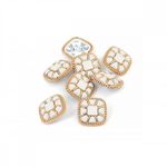 Пуговицы на ножке металлические 28L=18мм, С-MP07 цв.золото/белый, 10 шт