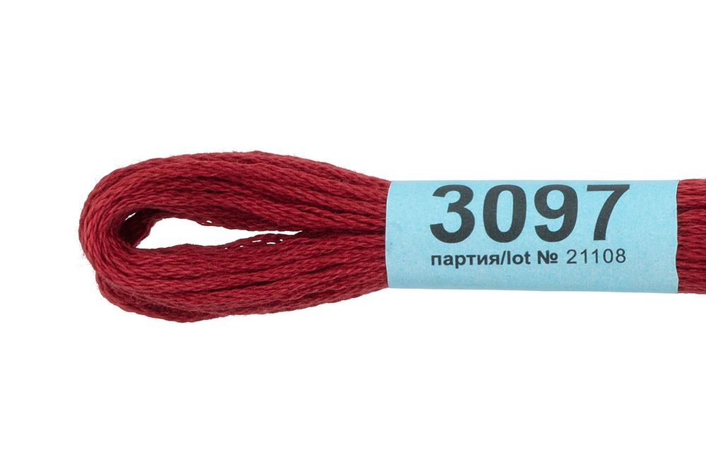 Мулине Gamma 100% хлопок, цв.3097 гр.бордовый, 24 мотка по 8 метров