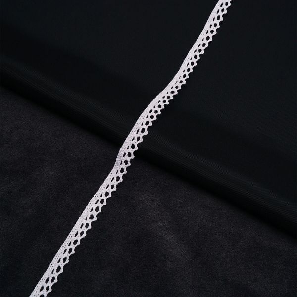 Кружево вязаное (тесьма) 10 мм / 13.72 метра, хлопок, белый, 3AR3335