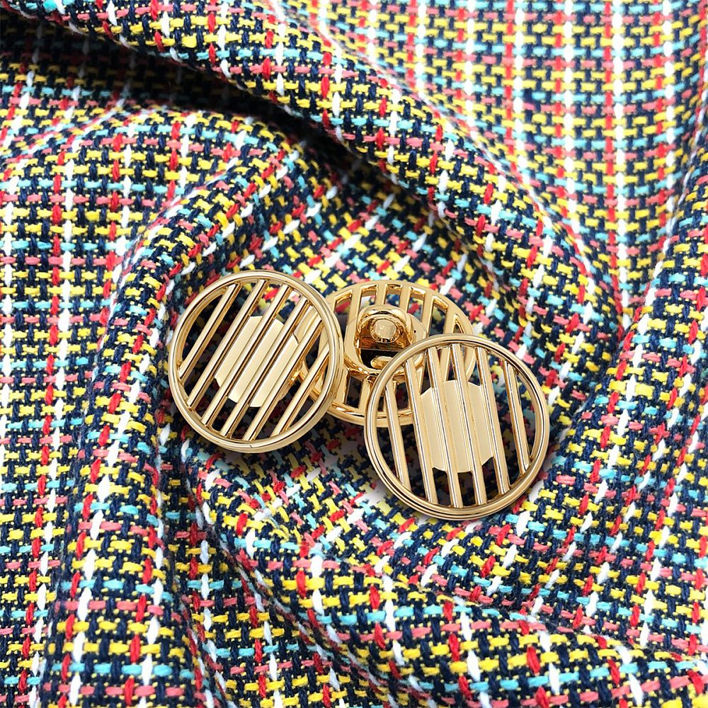 Пуговицы на ножке металлические 24L=15мм, С-MP37 цв.золото, 10 шт