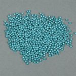 Бусины пластик (перламутр) ⌀4 мм, цв.099 яр.бирюзовый, уп.500г (15000 шт), Magic4Hobby