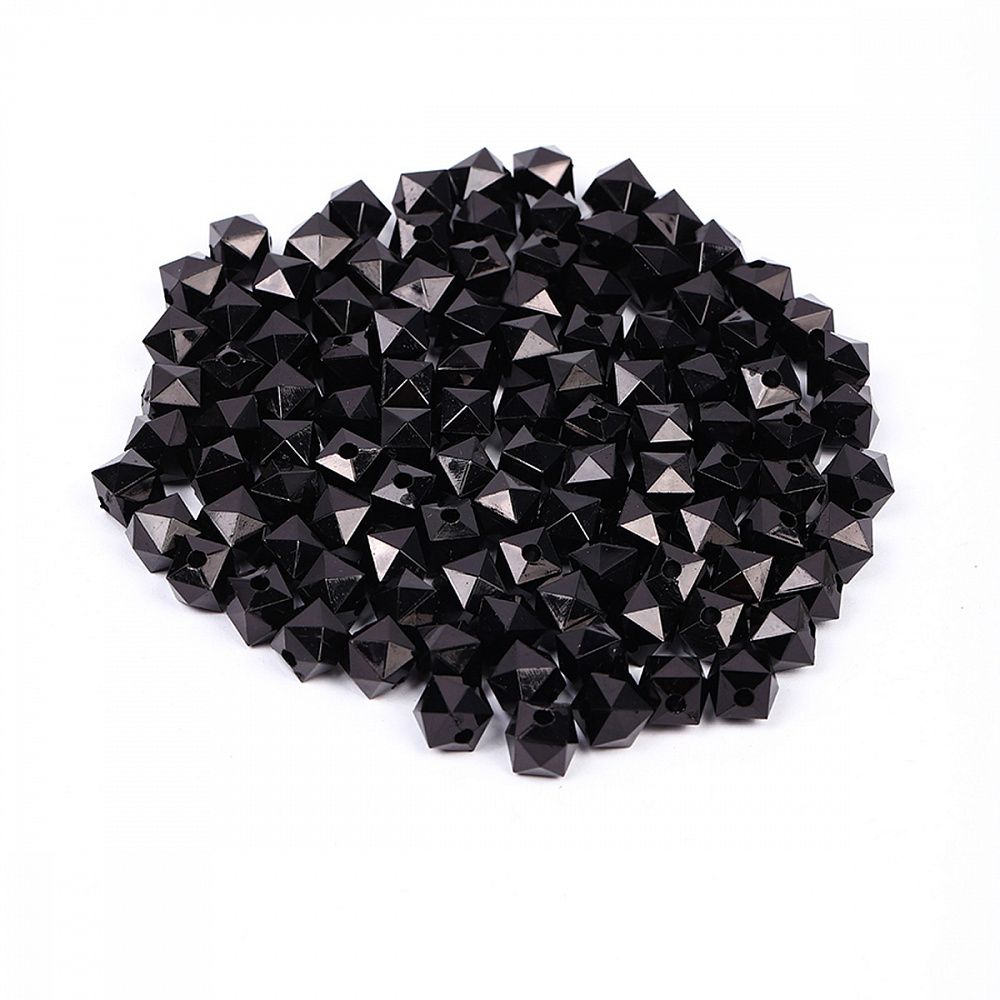 Бусины акриловые ⌀10 мм, 500 г, MG.3246-002, 002 черный