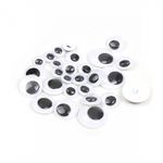 Глаза круглые бегающие 8-18 мм, цв.МИКС уп.100 шт