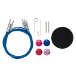 Набор съемных спиц для вязания 10см, 13 размеров (3мм-10мм), цв. синий, алюминий