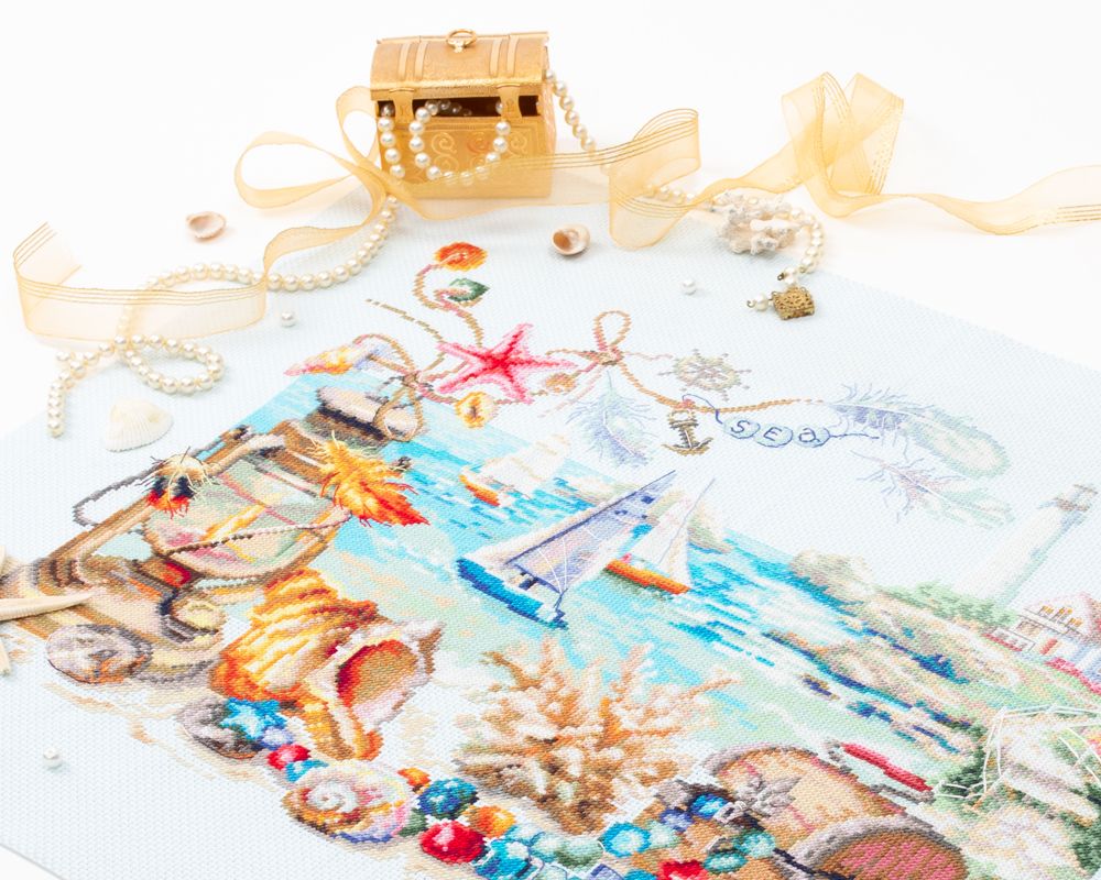 Набор для вышивания нитками Чудесная игла, Морской бриз 40х31 см