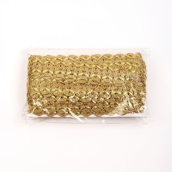 Тесьма отделочная 40 мм / 13.71 метров, TBY 909 цв.золото