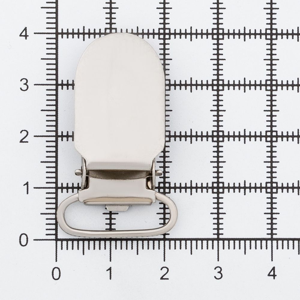 Клипса для подтяжек гладкая 20.0 мм, сталь (никель), 20 шт