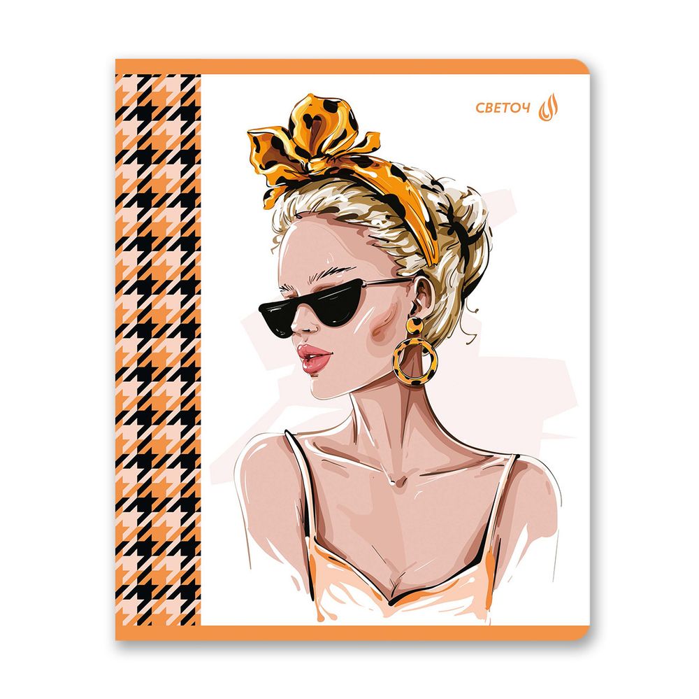 Тетрадь ученическая общая, матовая ламинация, A5+ 96 л. на скобе 65 г/м², белизна 100 %, 5 шт, клетка, 01005 Абрикосовый краш, Светоч 96Т16