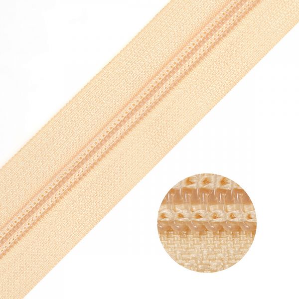 Молния рулонная спираль (витая) Т5 (5 мм) / 200 метров, F291 бежевый, Mzip