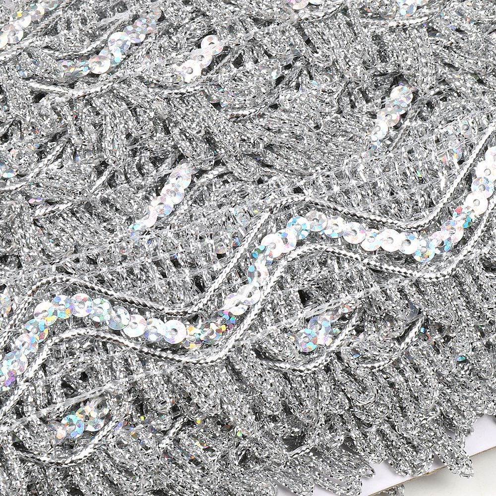 Тесьма отделочная 40 мм, 13-2265 цв.серебро уп.13.71м