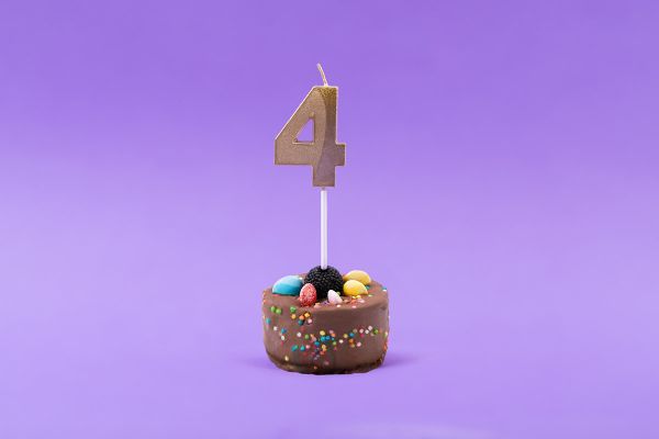 Свеча для торта Цифра 4, 12 шт, Boomzee BCD-11