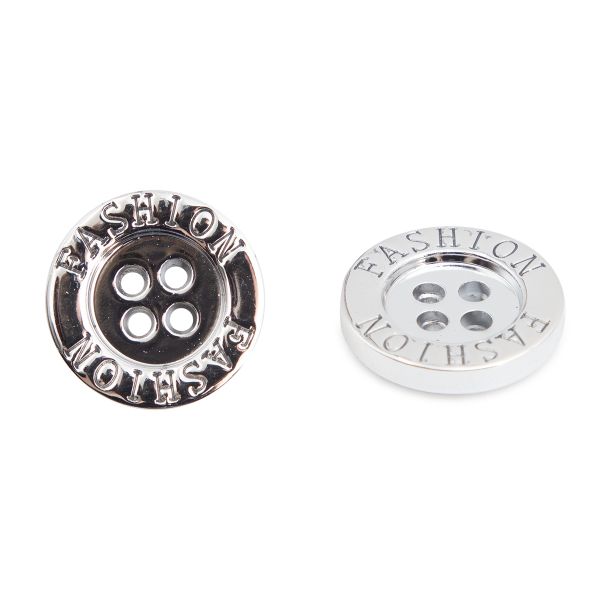 Пуговицы 4 прокола 28L (18мм), (Silver (серебристый)), 36 шт