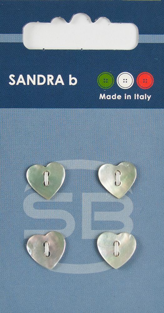Пуговицы Sandra, 11 мм, 4 шт, перламутр, натуральный, 160580