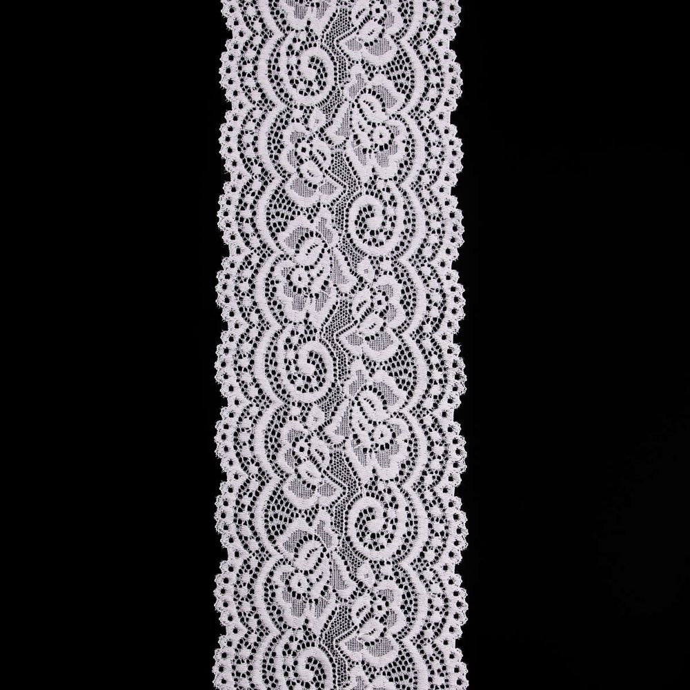 Кружево эластичное (стрейч) 100 мм / 3 метра, C154 светло-серый