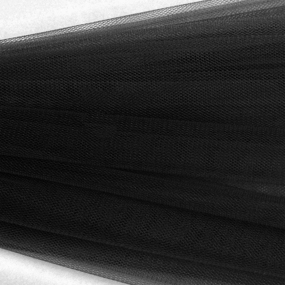 Фатин (еврофатин) мягкий матовый Hayal Tulle, 300 см, цв. 52 черный, 5 метров