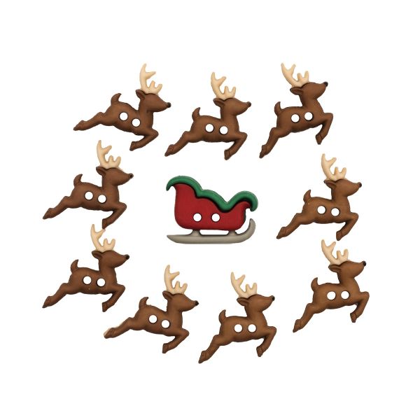 Украшения декоративные пуговицы Фигурки Оленья упряжка Dress It Up 7590