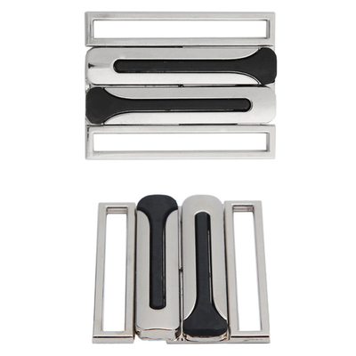 Пряжка ременная металл 50 мм (никель +черн), 4 шт