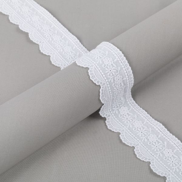 Кружево шитьё 48 мм / 9±0.2 метров, Турция, белый, Gamma GYEM-4800