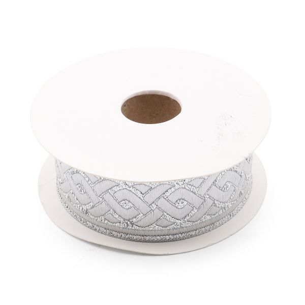 Тесьма металлизированная 35 мм, 10 м, (серебро)