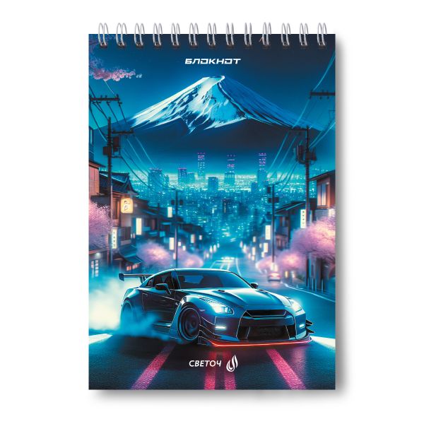 Блокнот на гребне A5 60 л., 4 шт, клетка, Километры дорог 01253, Светоч Б130