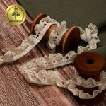 Кружево вязаное (тесьма) 17 мм / 10 метров, на резинке, диз. 303, цв.01 натуральный уп. 10 м, Kruzhevo