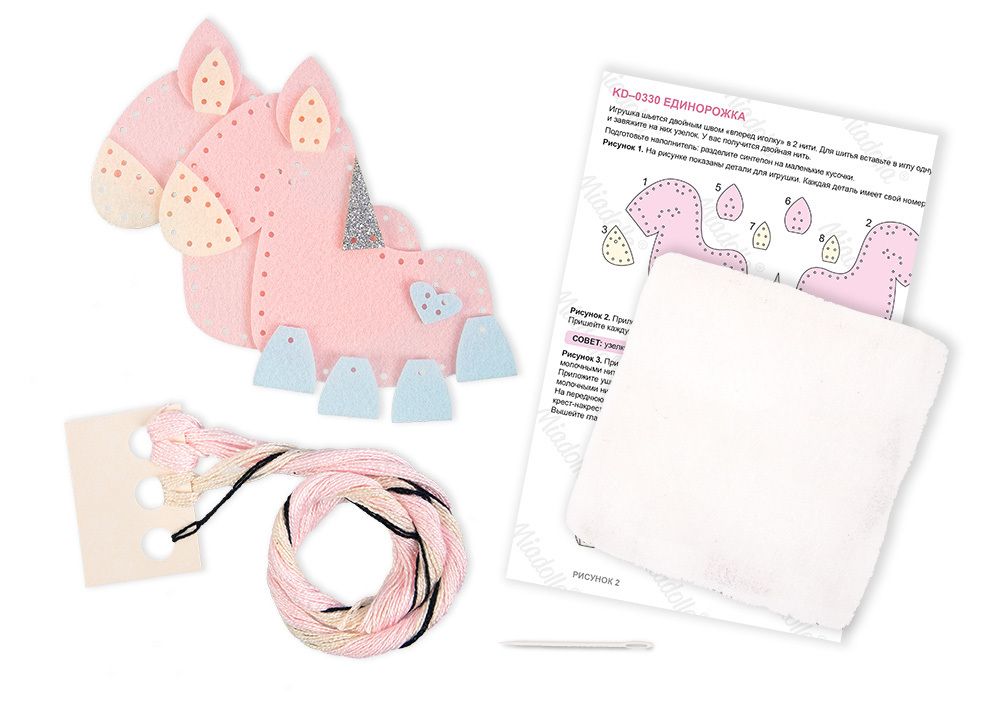 Набор для шитья игрушки Единорожка 14 см, Miadolla KD-0330
