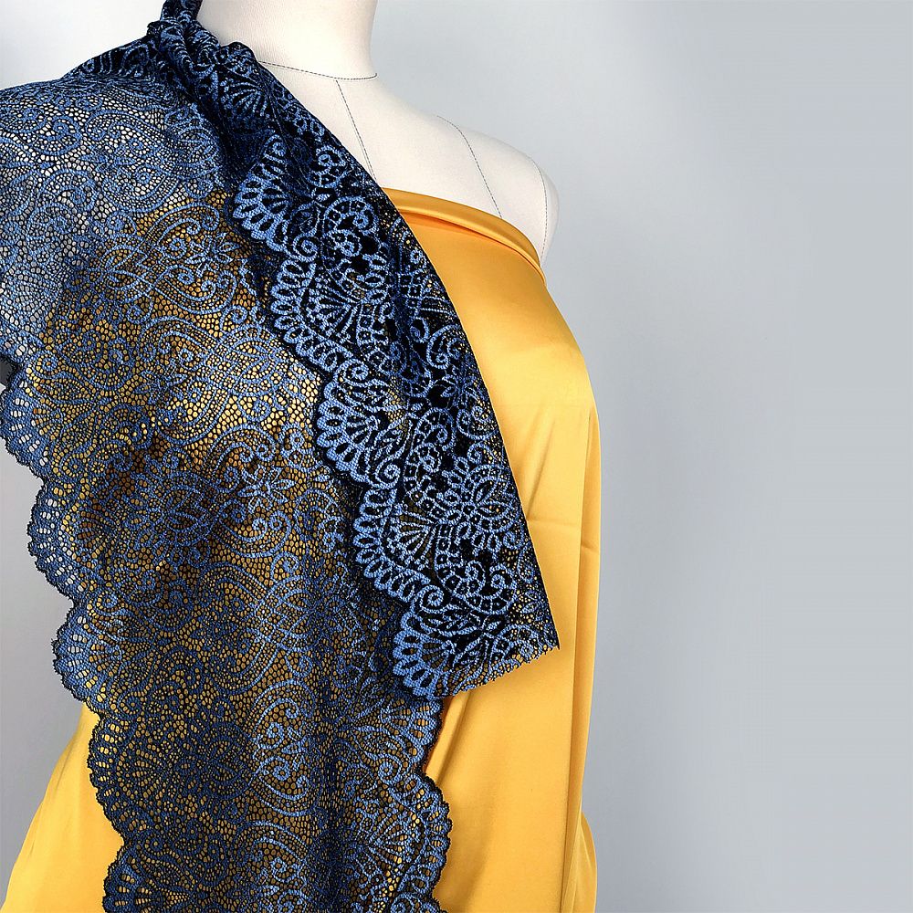 Кружево бельевое эластичное 240 мм / 25 м, TY.40992, цв.голубой, Kruzhevo