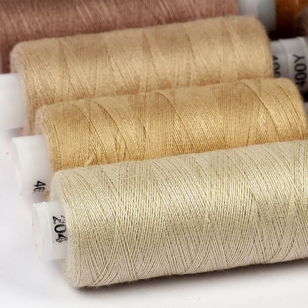 Швейные нитки (набор) 40/2, 10 кат. по 366 м, 100% п/э, MIX BJ, ассорти (бежевые оттенки)