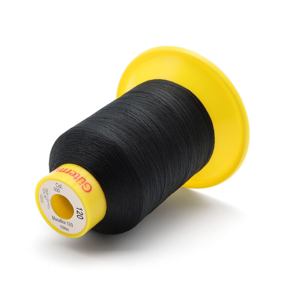 Нитка эластичная Gutermann Maraflex 120, 1500 м, 716936, _000 черный, 1 катушка