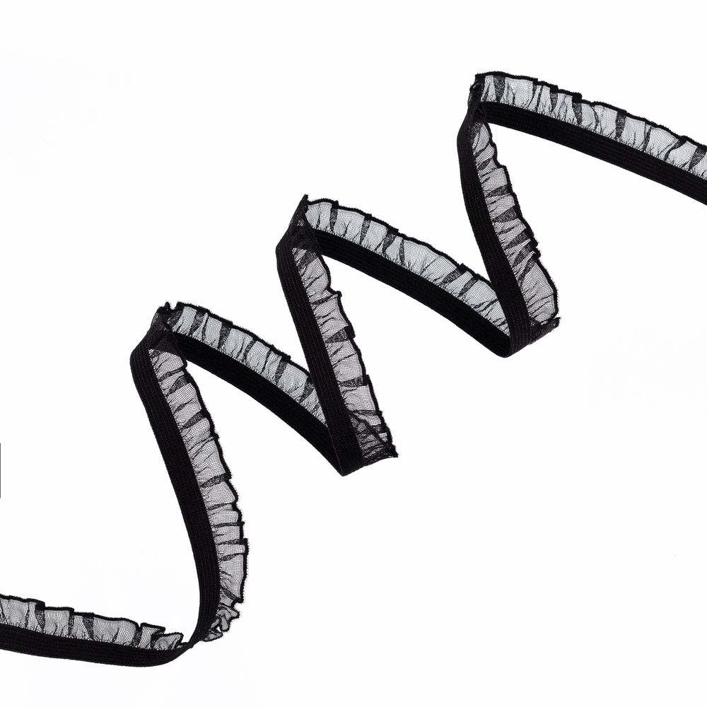 Резинка бельевая (ажурная) 12.0 мм / 25 метров, черный-2, Blitz DT-08