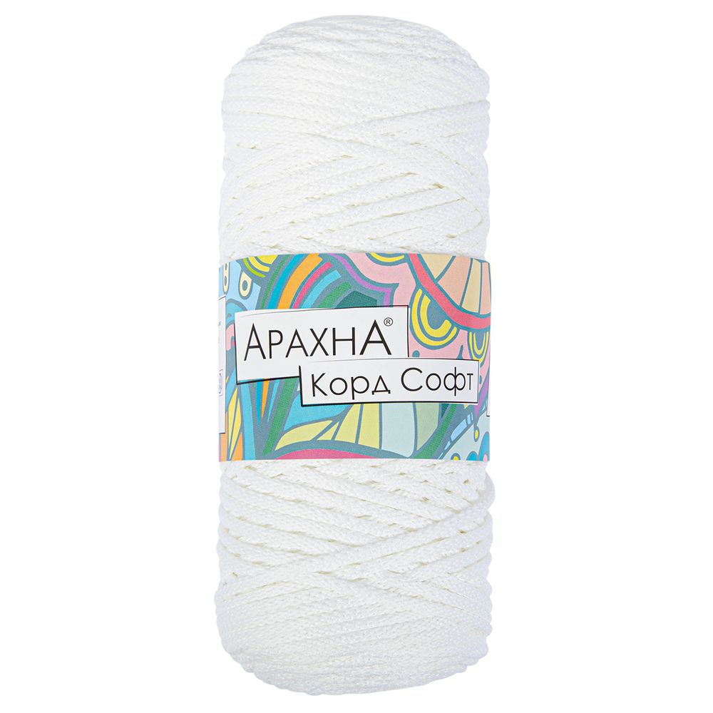 Пряжа Arachna Cord Soft / уп.3 мот. по 260г, 100м, 100 белый