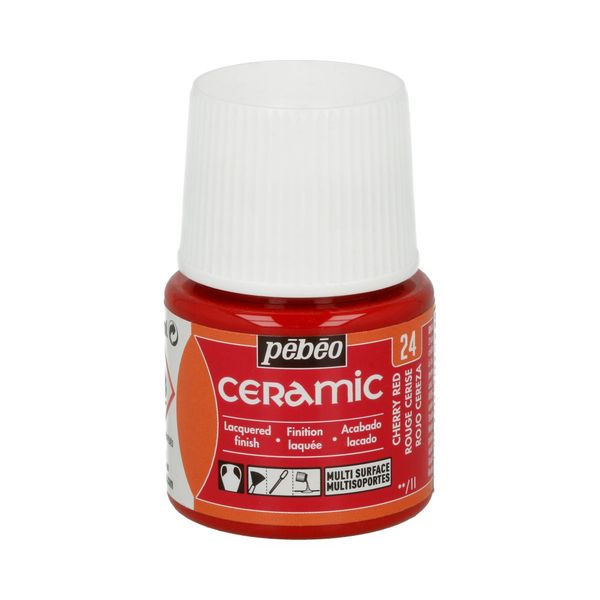 Краска по керамике и металлу Ceramic 45 мл, 025-024 красно-вишневый, Pebeo