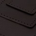 Набор заплаток пришив. из кожи, прямоуг-к 4х6,4см, 6х9,6см, 8х12,7см, с перфорацией, 3 шт (03 темно-коричневый), 9403