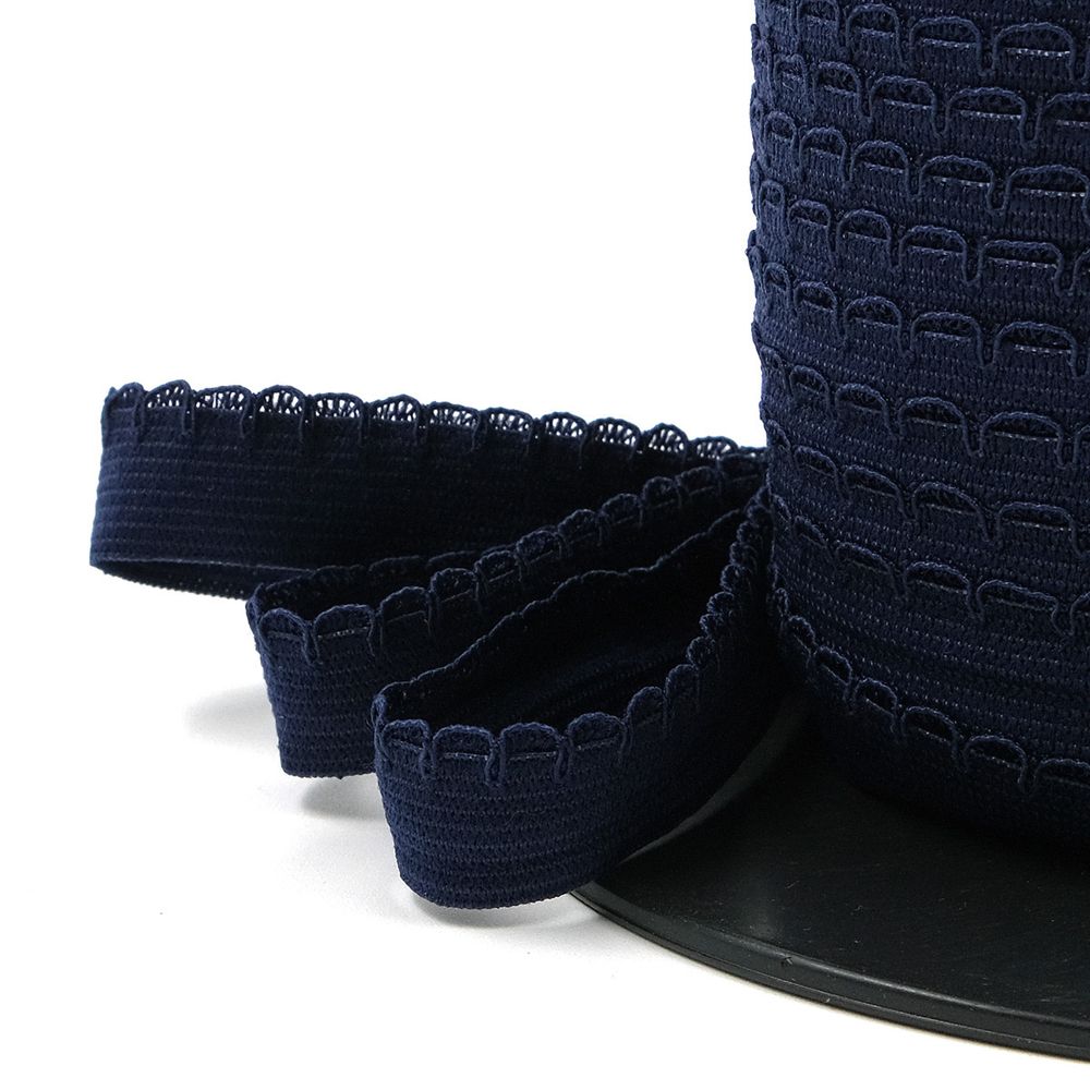 Резинка бельевая (ажурная) 15.0 мм / 50 метров, т.синий, 0315/59