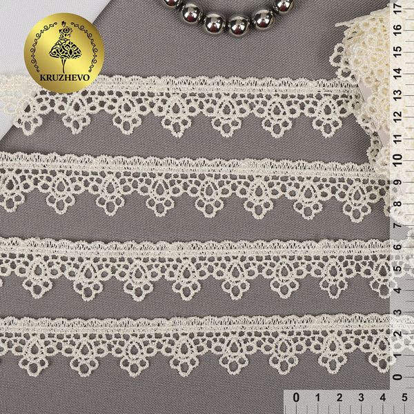 Кружево гипюр (плетёное) 25 мм / 13.71 метров, TBY.4GB2501, цв.молочный