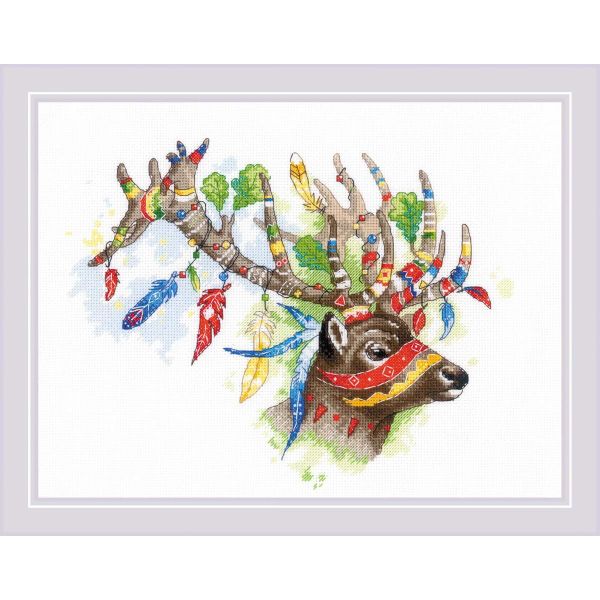 Набор для вышивания нитками Риолис, Благородный олень 33х25см