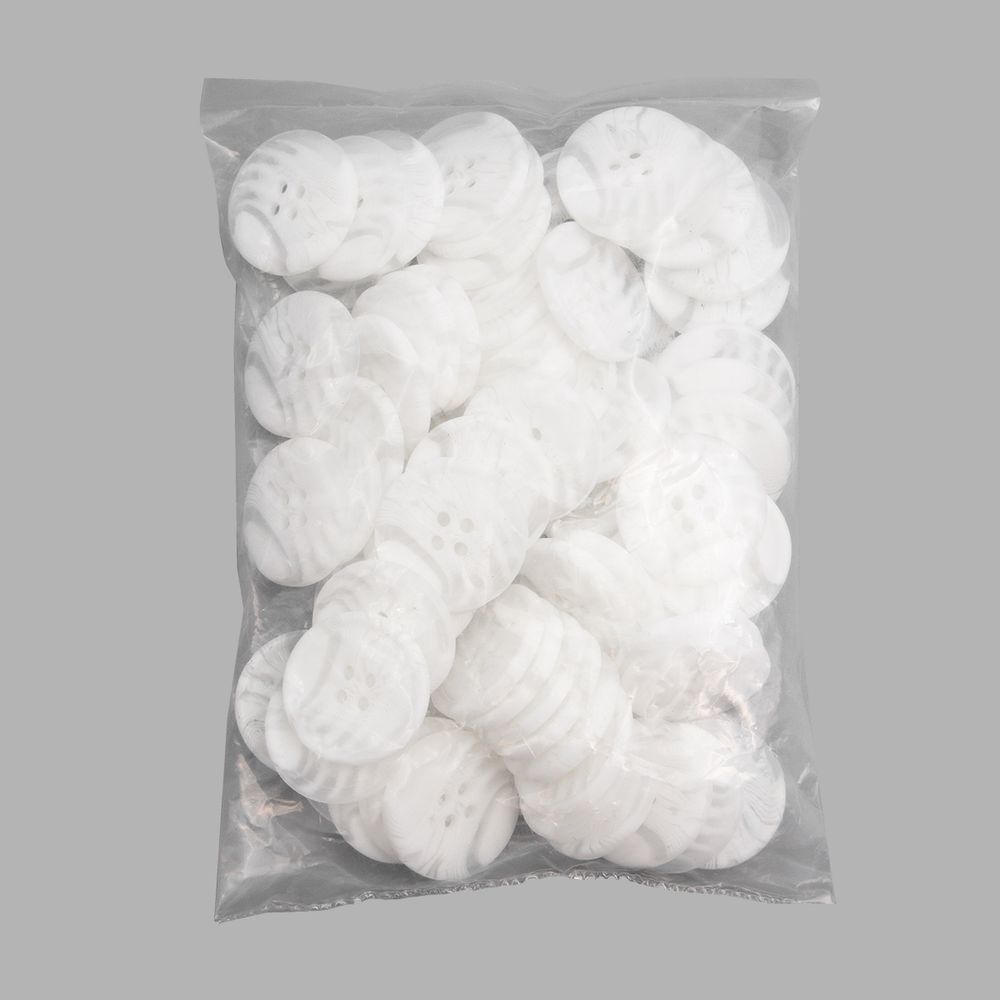 Пуговицы 4 прокола 40L (White (белый)), 72 шт
