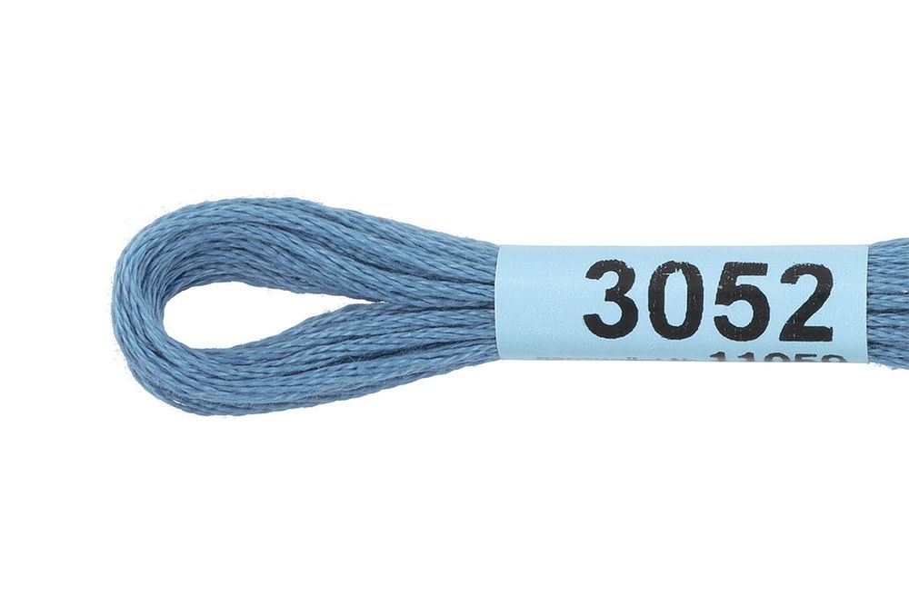 Мулине Gamma 100% хлопок, цв.3052 джинсовый, 24 мотка по 8 метров