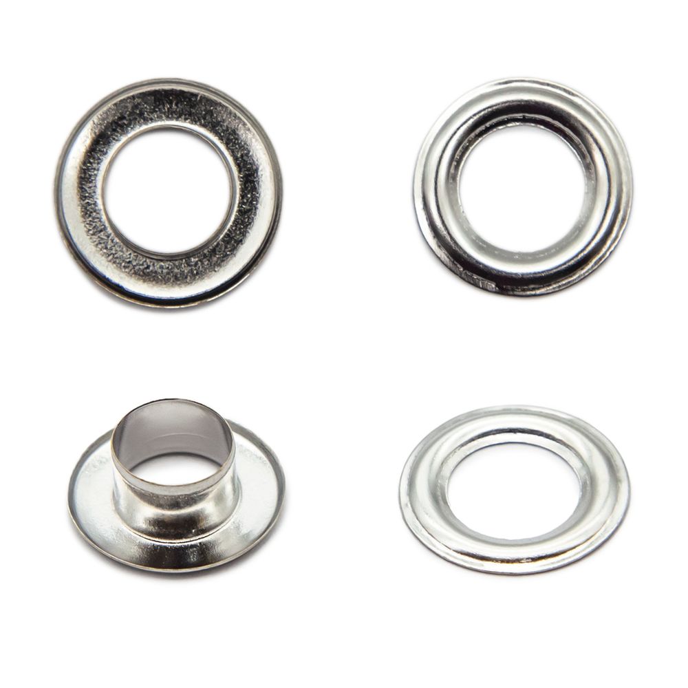 Люверсы металл ⌀_8.0 мм (внутр.), латунь, цв.никель плоский, 50 шт, BIG