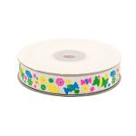 Лента репсовая (в рубчик) Конфетки 1,5см*22.86 м (белый)