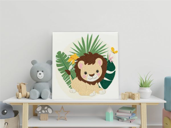 Алмазная (кристальная) мозаика Фрея ALBP-307, постер Милый львёнок, 20х20 см