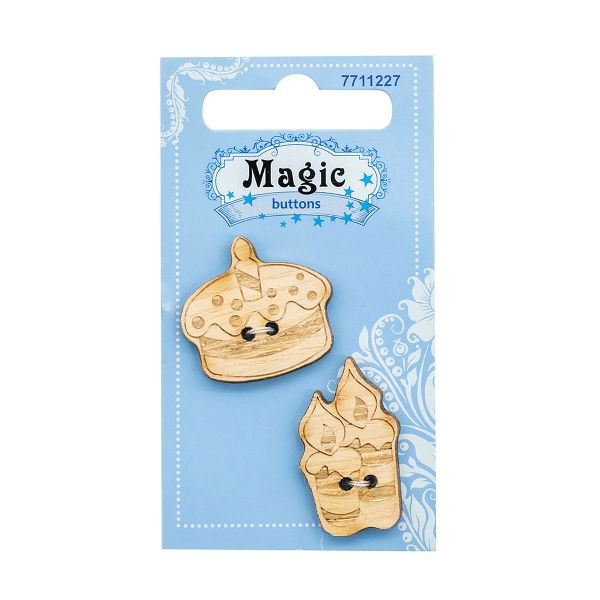 Украшения декоративные пуговицы День рождения, 2 шт, Magic Buttons BBL024-MX-V