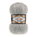 Пряжа Alize (Ализе) Angora Real 40 / уп.5 мот. по 100 г, 480м, 614 серый меланж A